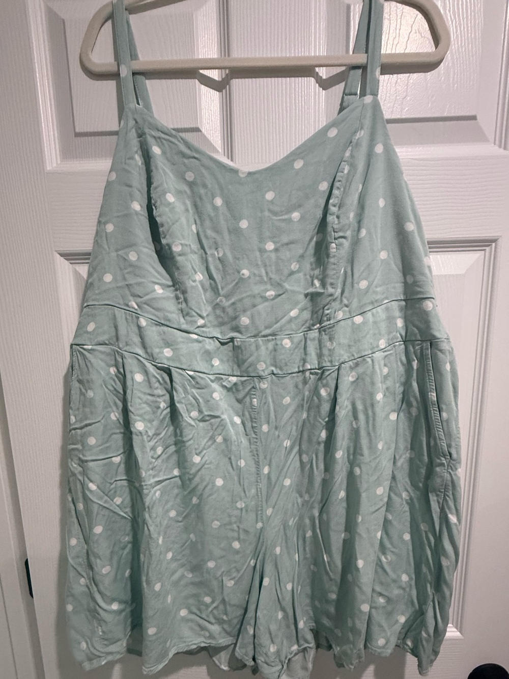 torrid Mint Green white Polka Dot Romper - Picture 2 of 6